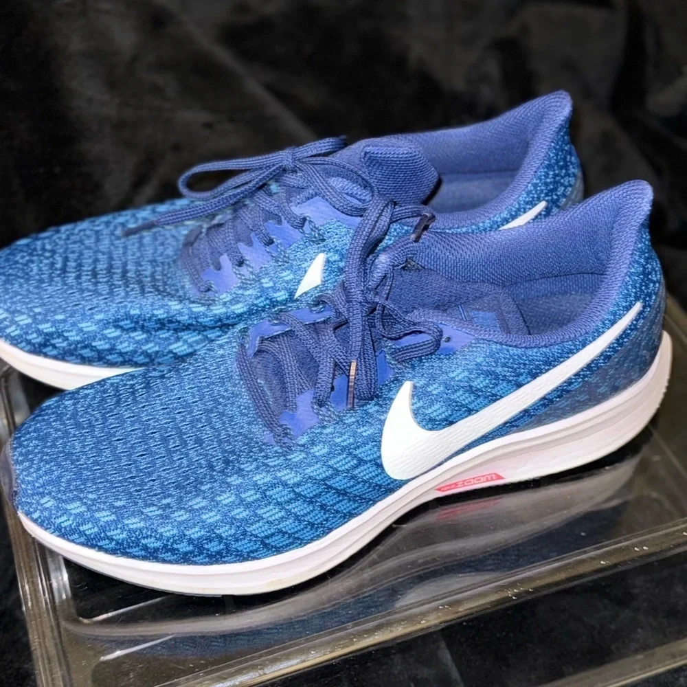 Nike Blue and White Sneakers with Breathable Mesh